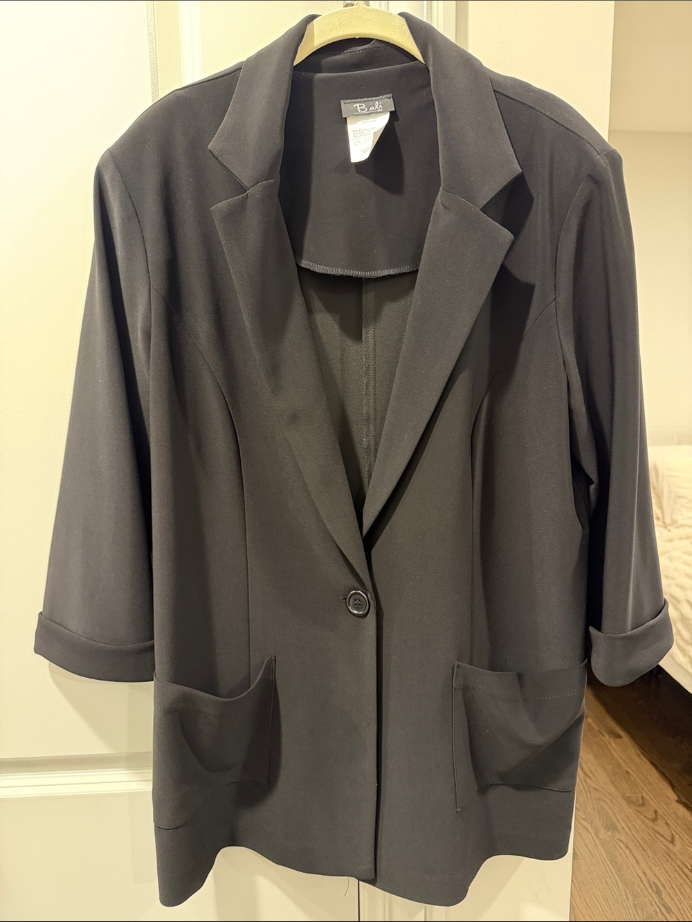 Bali Black Women's Single-Button Blazer Jacket